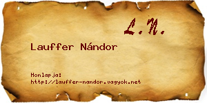 Lauffer Nándor névjegykártya